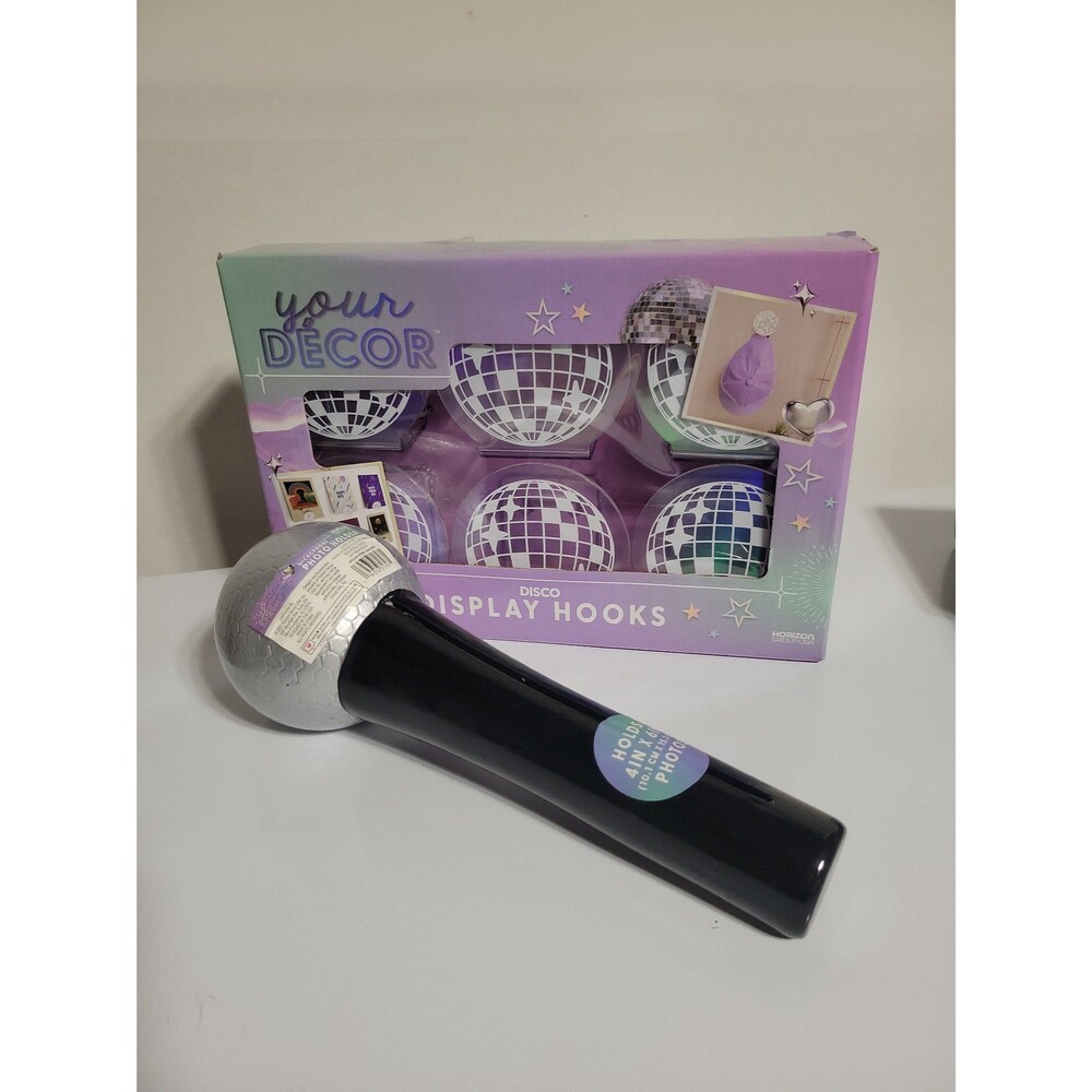 Your decor disco display hooks and ceramic microphone photo holder